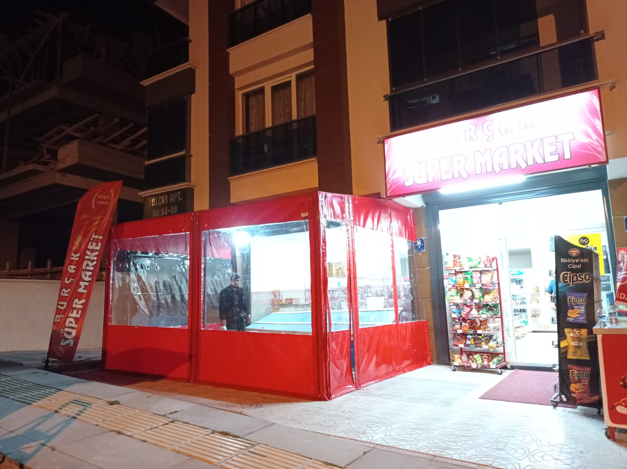 Dükkan Önü Şeffaf Kapama